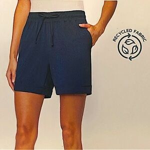 Mondetta Ladies' Active Walking Shorts Moonlit Ocean Blue Teal 6” Size Small